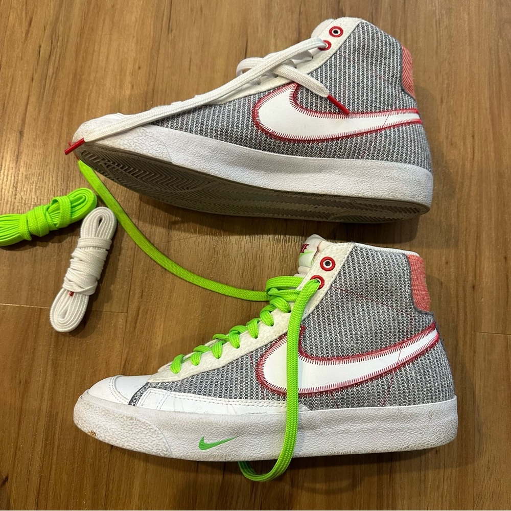 Nike Blazer High-Tops with Gray Knit Accents
